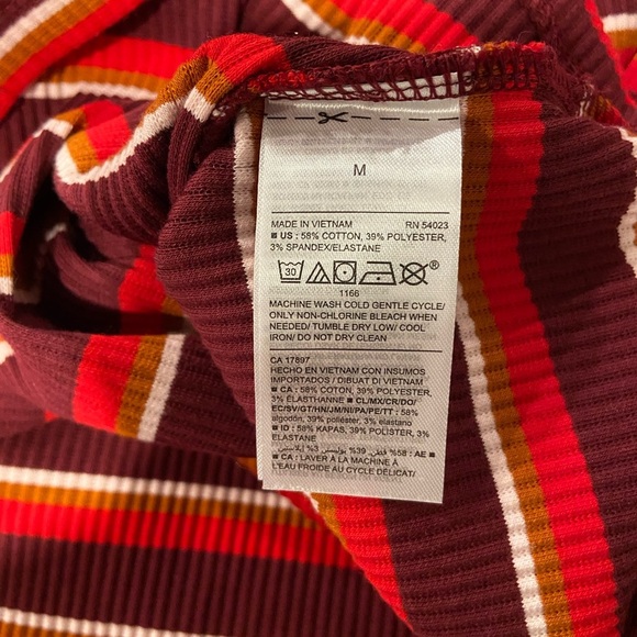 NWT Old Navy Size M Purple Red Stripe Stretch Cotton Ribbed Knit Mini Dress - Picture 9 of 11